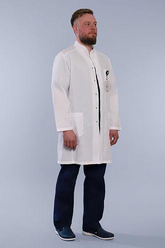 Doctorbig / Халат медицинский мужской (длинный рукав, на кнопках, Satory) арт. 5-02-02-4