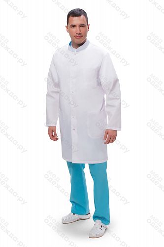 Doctor Big / Халат медицинский мужской (длинный рукав, на кнопках) арт. 502
